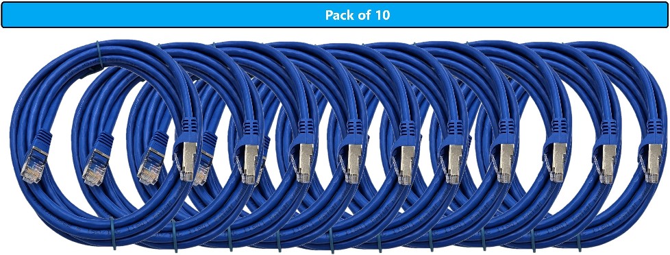 CAT 7 10-ft 26 CAT 7 4 Communications multipurpose Blue Data Cable Bag