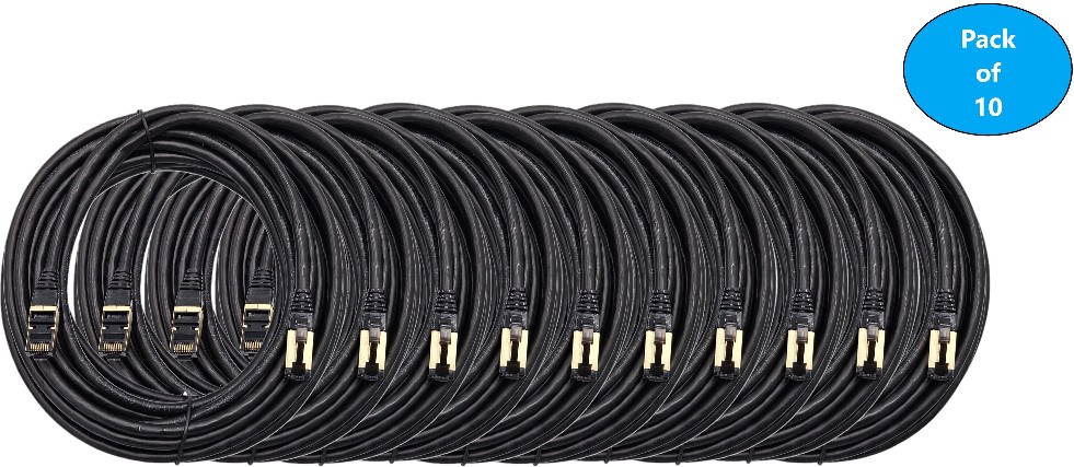 CAT 8 14-ft 26 CAT 8 4 Communications multipurpose Black Data Cable Bag