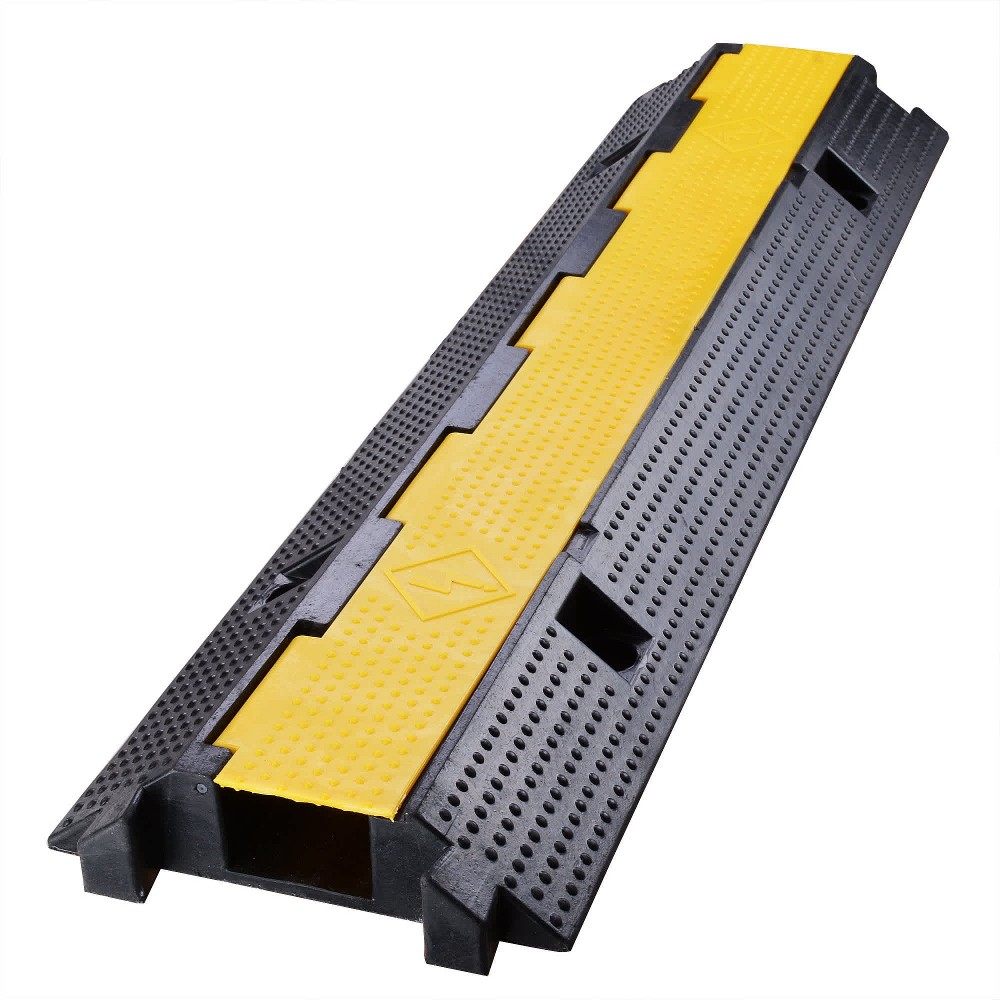 Heavy Duty Rubber Cable Ramp Protector 1 Channel Floor Cover Durable Outdoor Electrical Wire Cord Guard 22000 Lbs