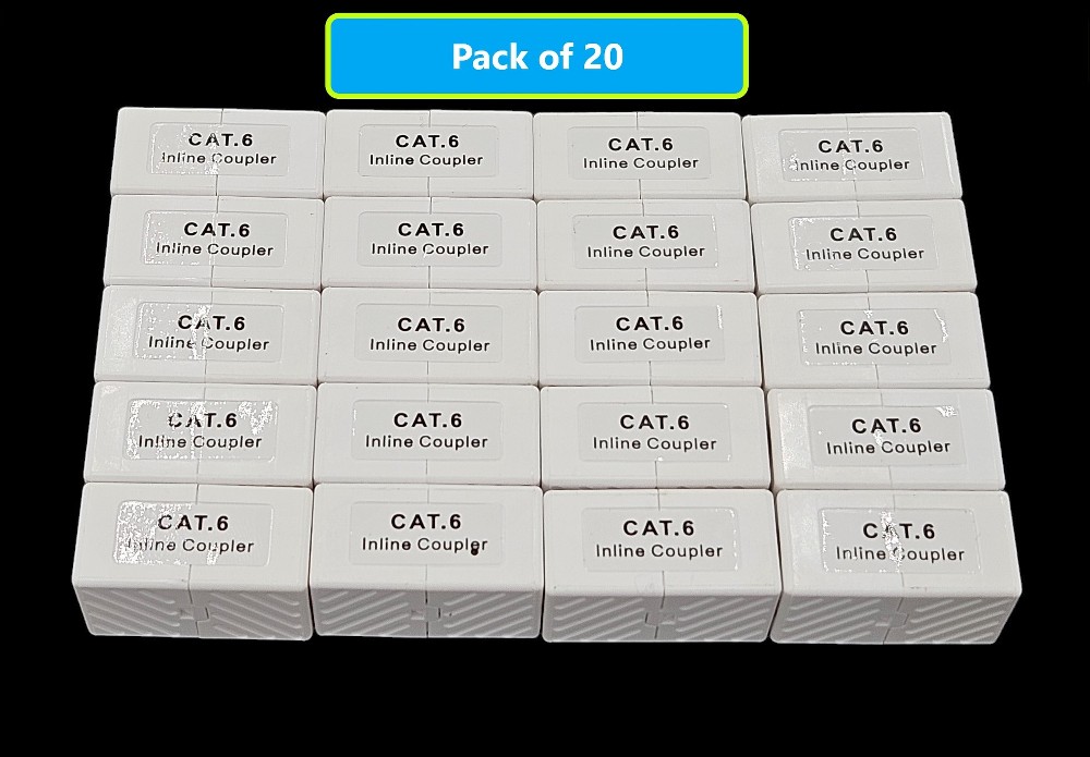 20 -Pack Cat6 RJ45 In-line coupler