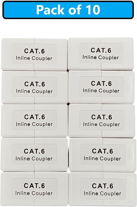 10 -Pack Cat6 RJ45 In-line coupler