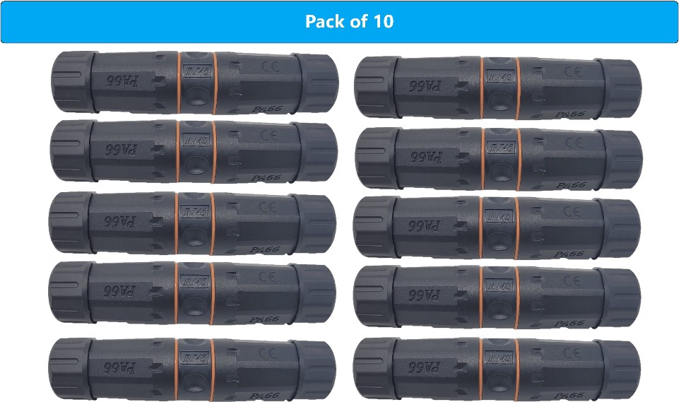 10 -Pack Cat6a RJ45 In-line coupler