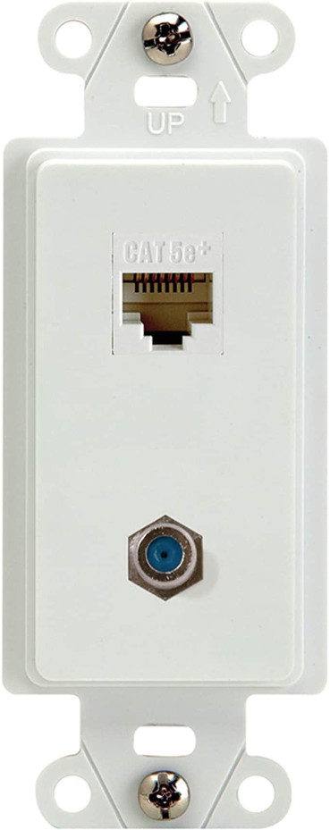 Plastic CAT5e Ethernet Wall Jack