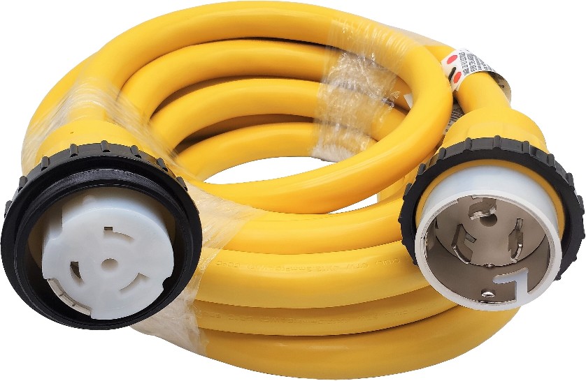 25-ft 6 / 4 4 Prong Yellow Outdoor STW Heavy Duty Locking Extension Cord