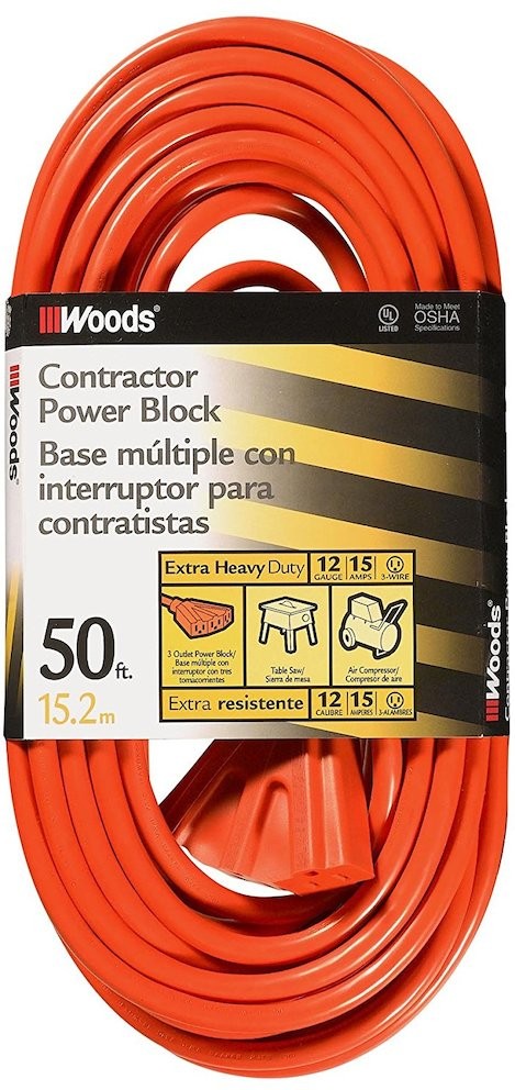 50-ft 12 / 3 3 Prong Orange Outdoor SJTW Heavy Duty General Extension Cord