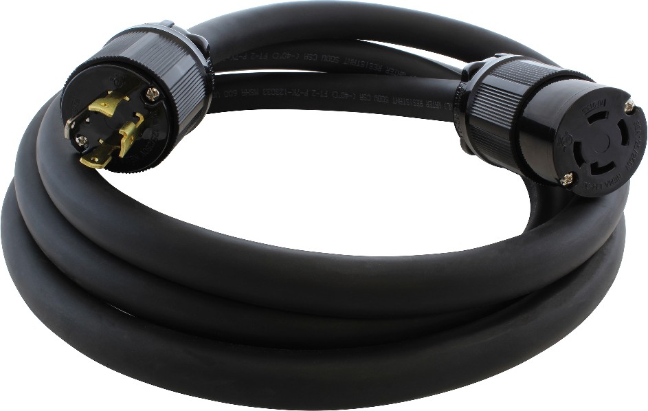Super-Duty L14-30 Cord 10-ft 8 / 4 4 Prong Black Indoor/Outdoor SOOW Super Heavy Duty Locking Extension Cord