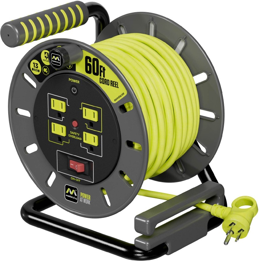 4 Sockets 13A 14Awg Medium Open Cable Reel