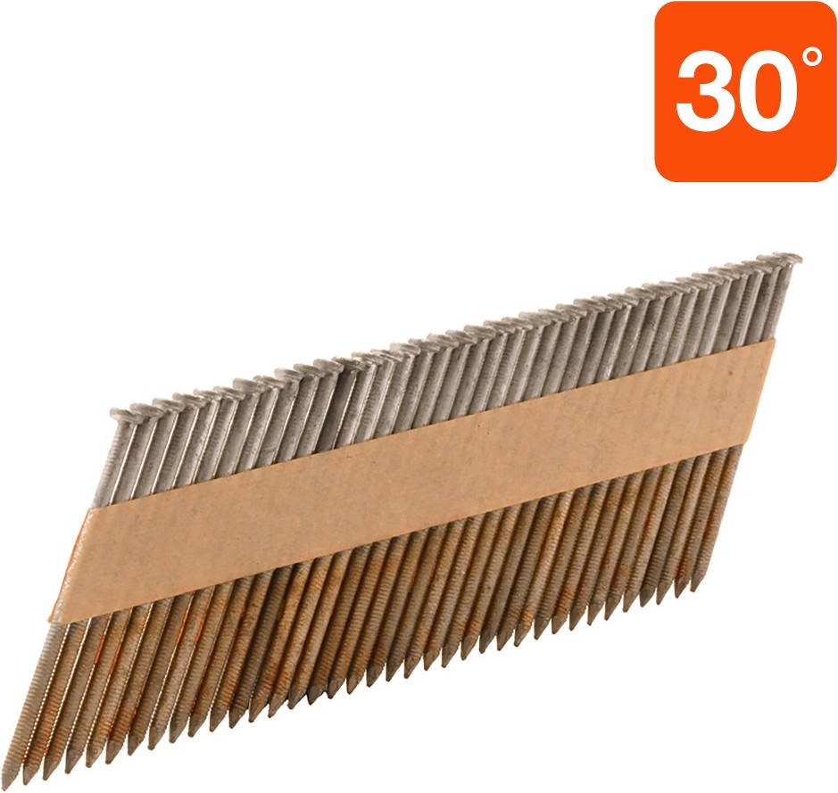 3-in x 0.12-in 30 -Degree 10d Hot-dipped galvanized Ring Shank Collated Framing nails ( 2500 -Per Box )