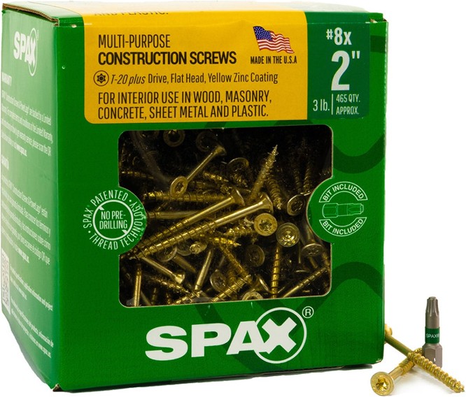 Construction Framing Countersunk Flush Finish #8 x 2-in Yellow zinc Interior Wood screws ( 465 -Per Box )