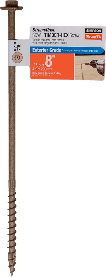 Strong-Drive SDWH Timber-Hex 5/16-in x 8-in Double-barrier Exterior Wood screws (