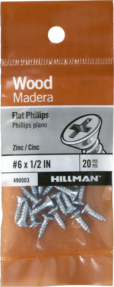 #6 x 1/2-in Zinc-plated Interior Wood screws ( 20 -Per Box )