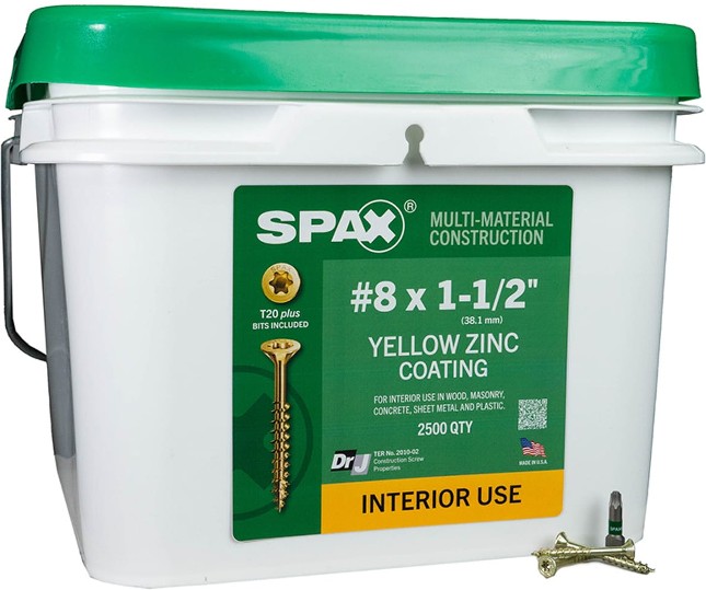 Construction Framing Countersunk Flush Finish #8 x 1-1/2-in Yellow zinc Interior Wood screws ( 2500 -Per Box )