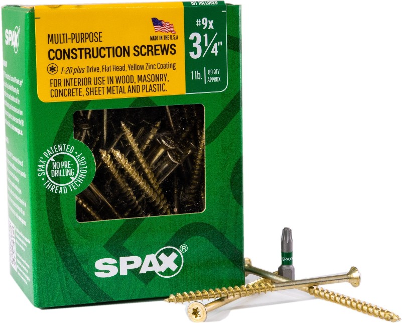 Construction Framing Countersunk Flush Finish #9 x 3-1/4-in Yellow zinc Interior Wood screws ( 89 -Per Box )