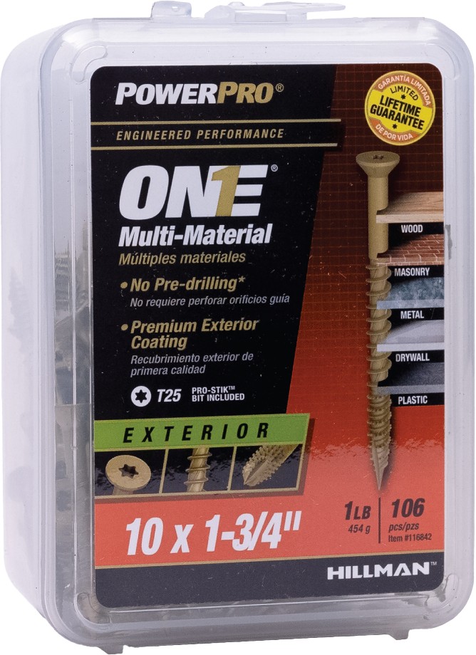 One #10 x 1-3/4-in Epoxy Exterior Wood screws ( 106 -Per Box )