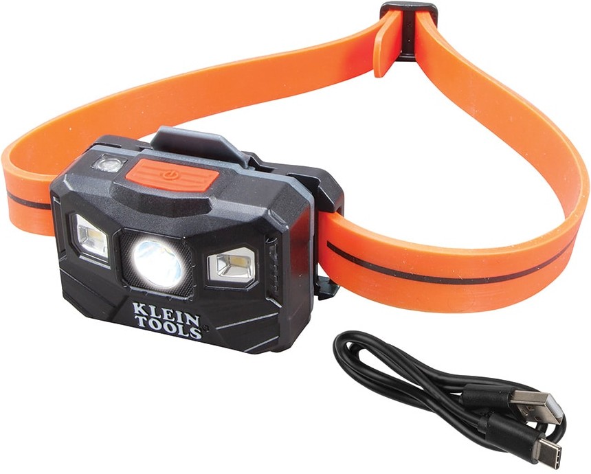 Rechargeable Headlamp with Silicone Strap, 400 Lumens, All-Day Runtime