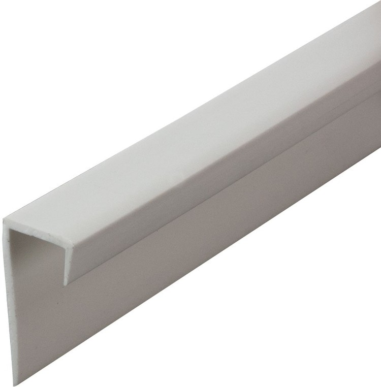J Channel Fits Material 1/2-in Thick White Styrene Cap Moulding 8-ft Length Pro Pack (Pack of 5, 40-ft Total)