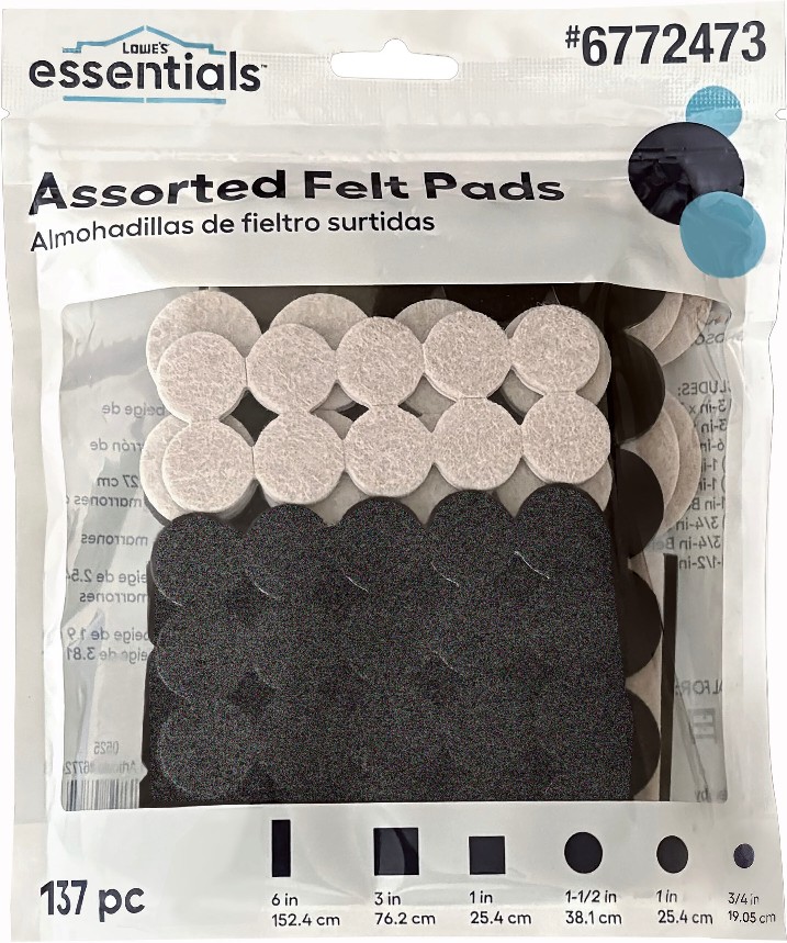 137 -Pack Assorted Beige Assorted Felt furniture pads