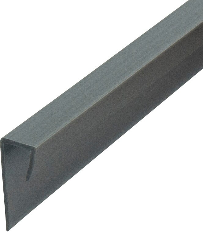 J Channel Fits Material 1/4-in Thick Silver PVC Cap Moulding 46-in Length (Pack of 2)