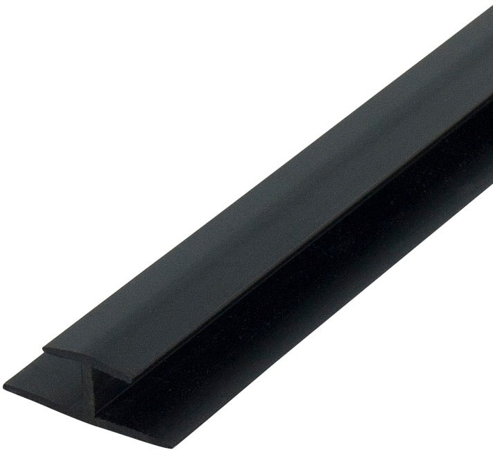H Channel Fits Material 1/4-in Thick Black ABS Divider Moulding 46-in Length (Pack of 2)