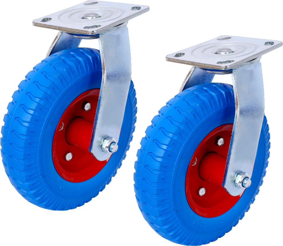 2PCS 8IN CASTER 8-in Rubber Swivel Caster