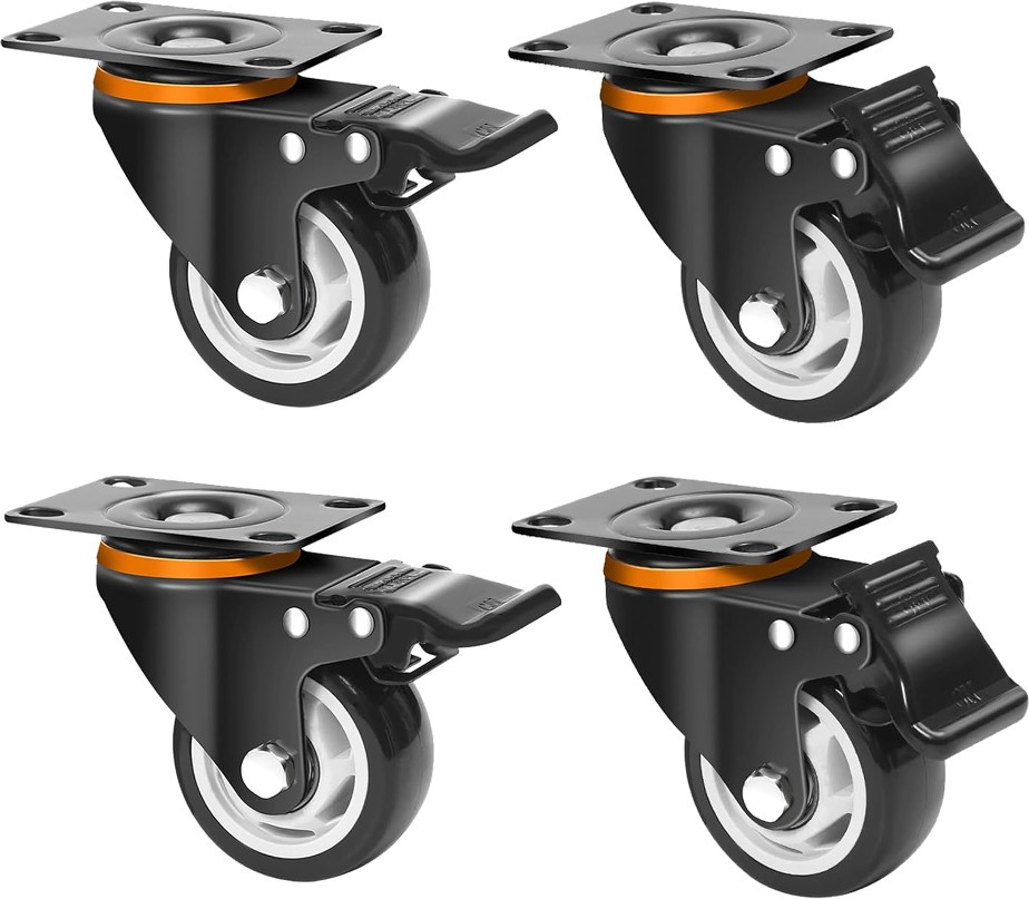 Heavy Duty Swivel Casters 4 -Pack 4-in Polyurethane Swivel Caster