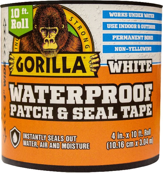 Waterproof Patch Seal White Waterproof Duct Tape 4-in x 10 Feet