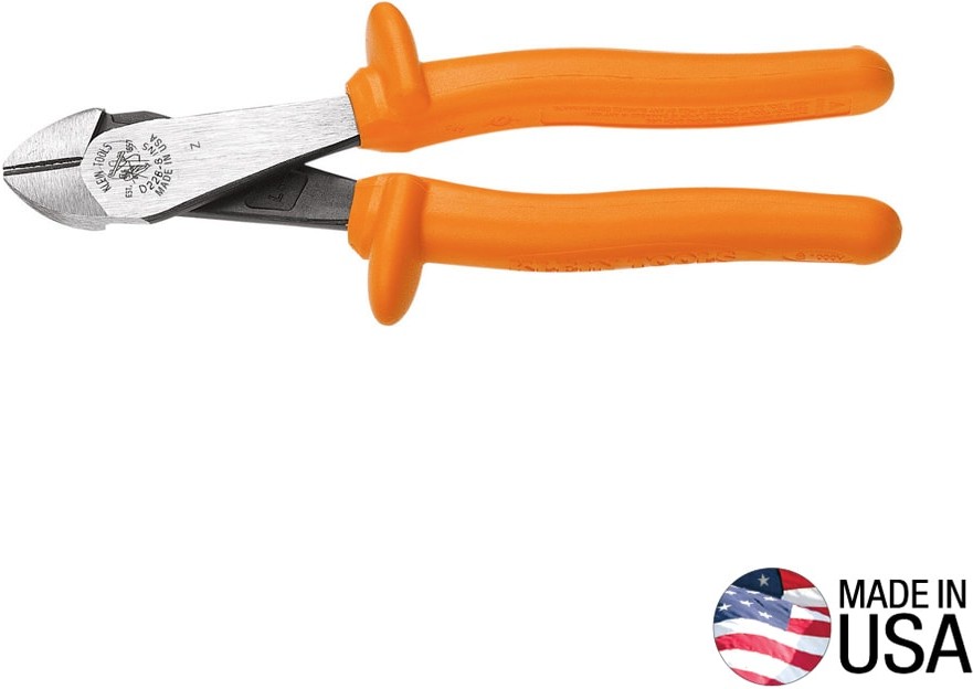 Diagonal Cutting Pliers, Insulated, High Leverage, 8-Inch