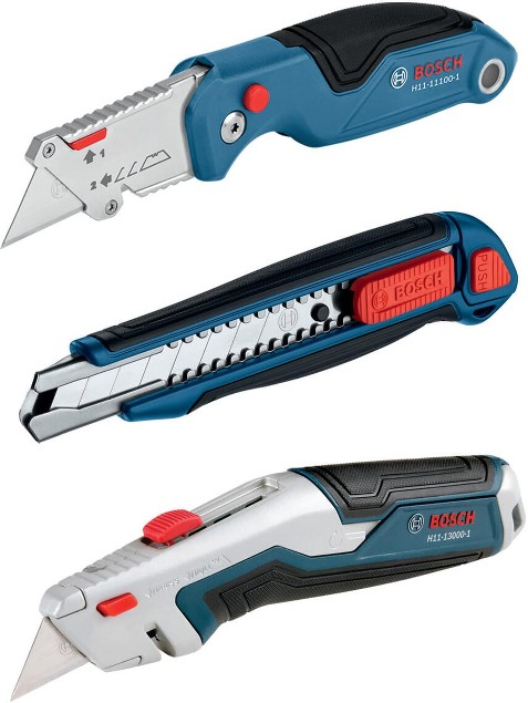17.5mm 3 -Blade Folding Retractable Utility Knife with On Tool Blade Storage (with Snap-Off Blade)