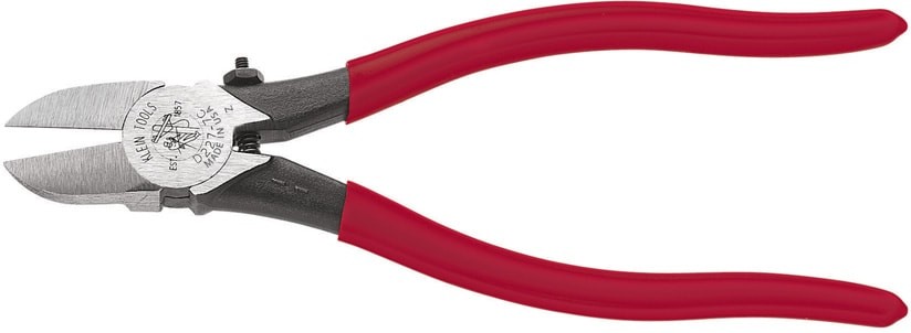 Diagonal Cutting Pliers, Spring-Loaded, Plastic Cutting, 7-Inch