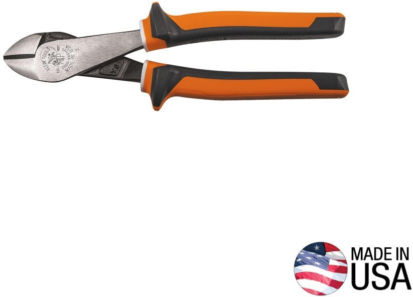 Diagonal Cutting Pliers, Insulated, Angled Head, 8-Inch