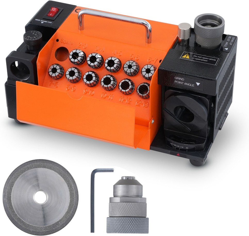 Drill Bits Sharpener 3-13mm Mr-13a End Mill Grinder. Adjustable 95 Degree-135 Degree Angle. Portable Hss Drill Bit Re-sharpener