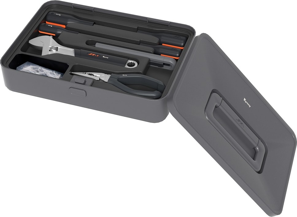 8 -Piece Black Household Tool Set with Hard Case