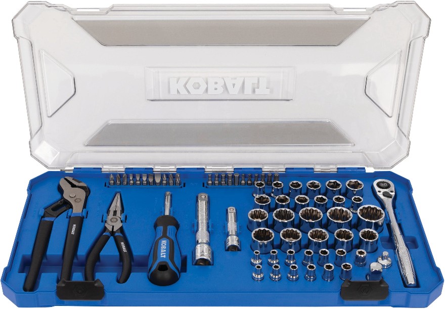 65 -Piece Standard (SAE) and Metric Mechanics Tool Set with Hard Case