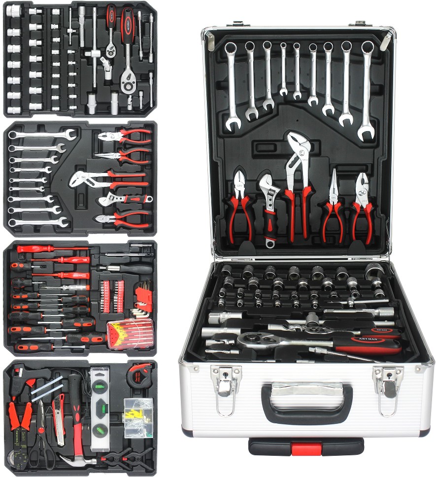 899pcs Home Repair Tool Set Kit Toolbox Storage Case with 4 Drawers General Household Tool Kit