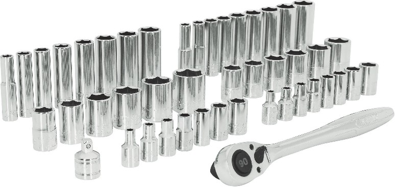 46 -Piece Standard (SAE) and Metric Mechanics Tool Set with Hard Case