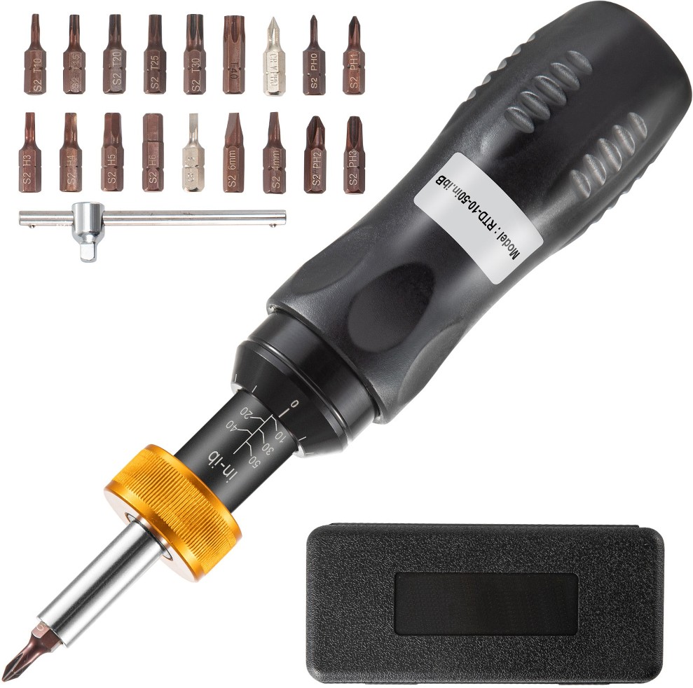 Screwdriver Torque Wrench 26 -Piece 1/4-in 1/4-in Multi-Bit Torque Screwdriver Set