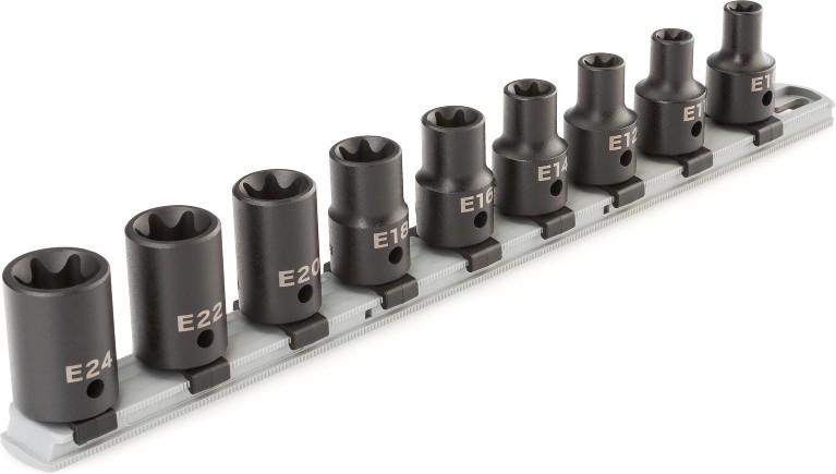 9 -Piece 1/2-in Drive Set External torx Bit Driver Socket Set