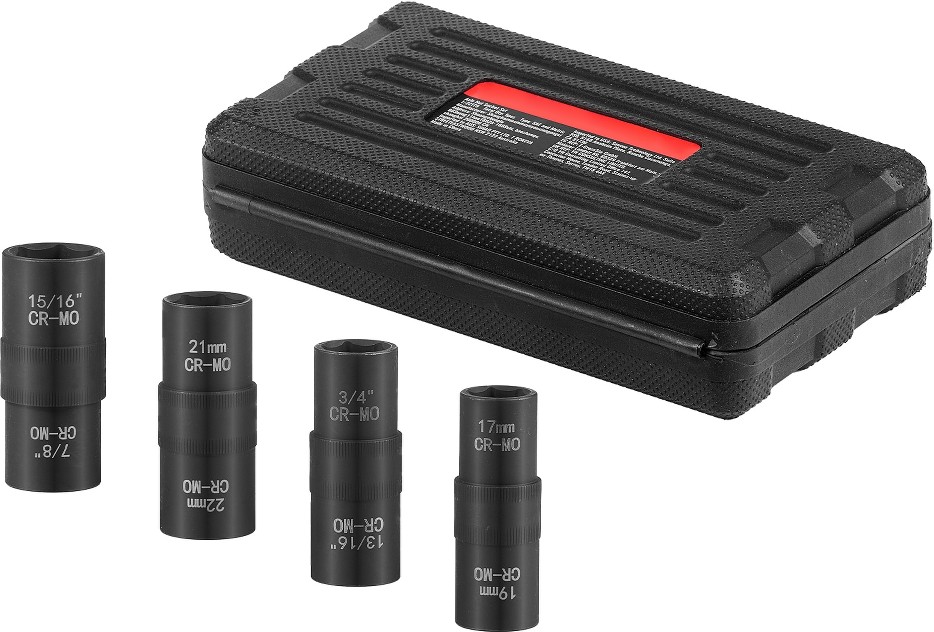 Lug Nut Impact Socket Set 1/2 inch Drive Metric and SAE 6-Point Flip Socket Set 4