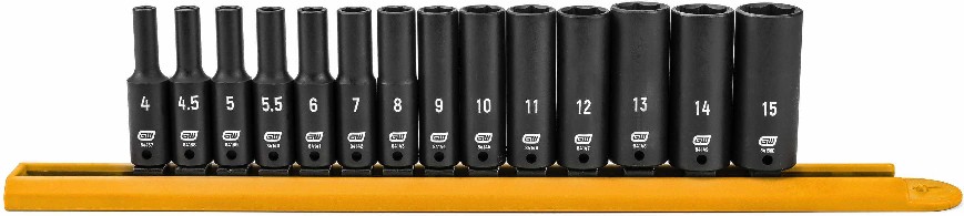 14 -Piece Metric 1/4-in Drive Set 6-point Impact Socket Set