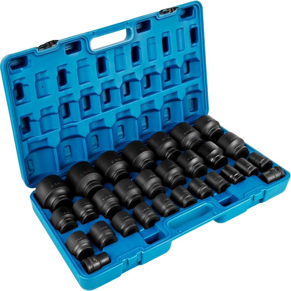 Impact Sockets Set 26-Piece and 29-Piece Standard (SAE) 6-Point Drive Set