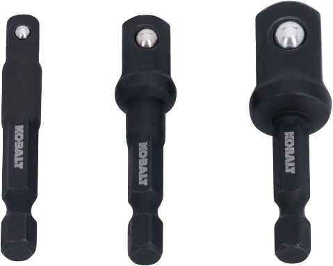 3 -Piece 1/4-in 3/8-in 1/2-in to 1/4-in Impact socket adapter set