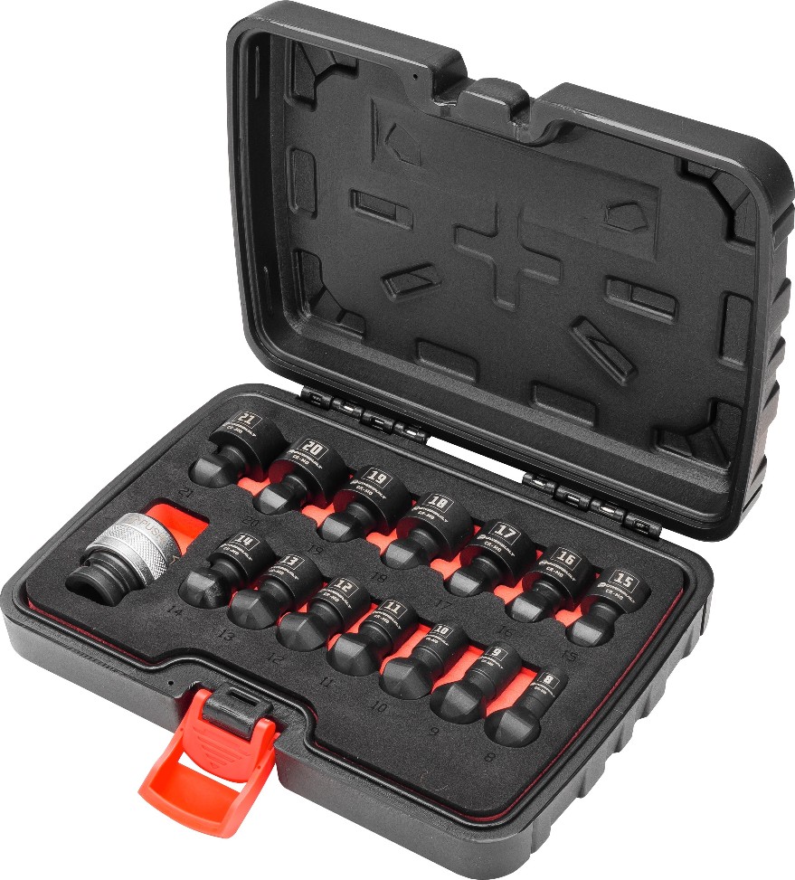 1/2-in Drive Metric Universal joint Socket Set 15 -Pieces