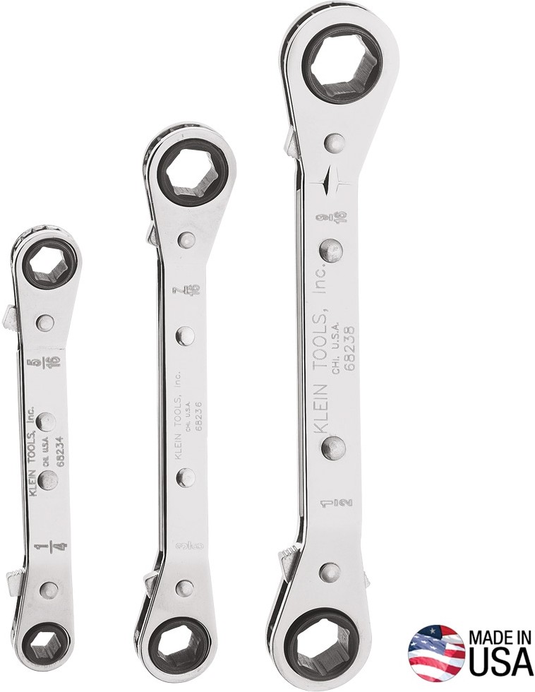 Reversible Ratcheting Box Wrench Set, 3-Piece