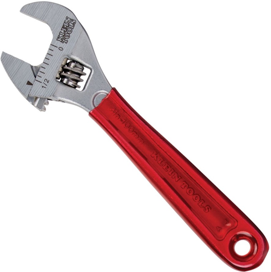 Adjustable Wrench, Plastic Dipped, 4-Inch