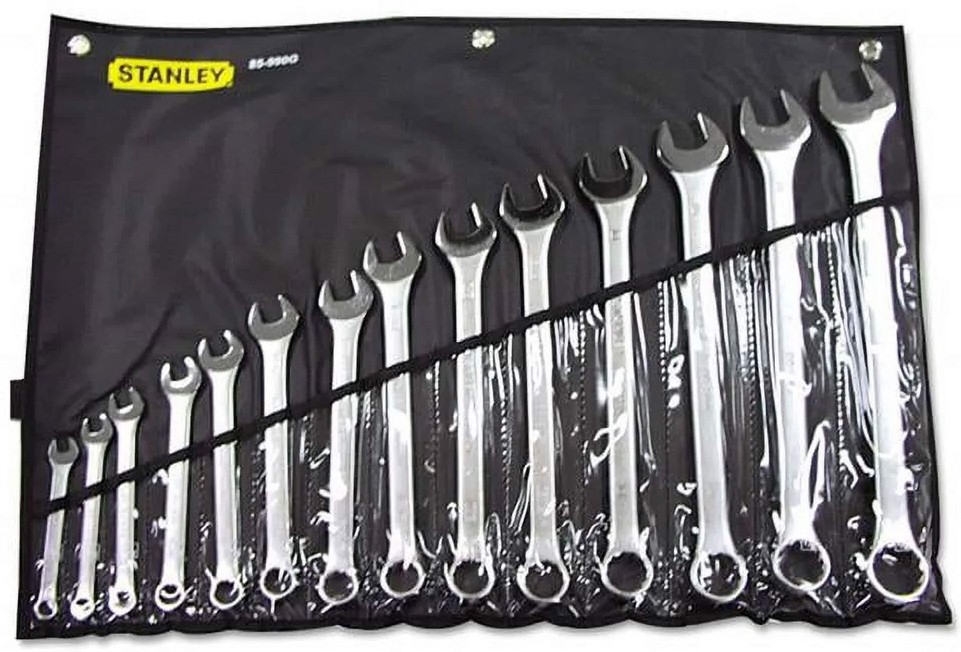 14 Piece Nickel Chrome Plated Finish SAE Combination Wrench Set