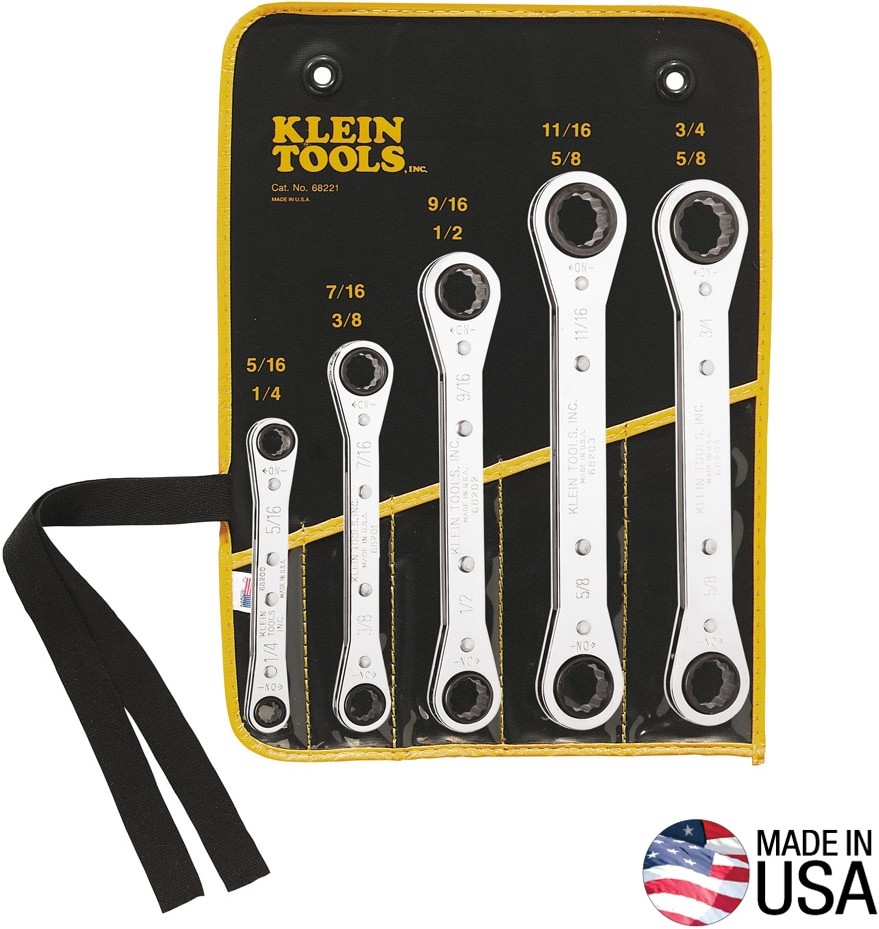 Ratcheting Box Wrench Set, 5-Piece