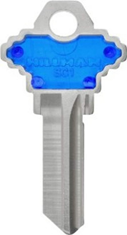 Blue #68 SC1 Brass House/Entry Key Blank