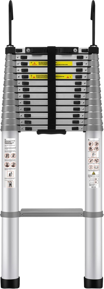Telescoping Ladder 18.5 FT Aluminum One-button Retraction Collapsible Extension Ladder