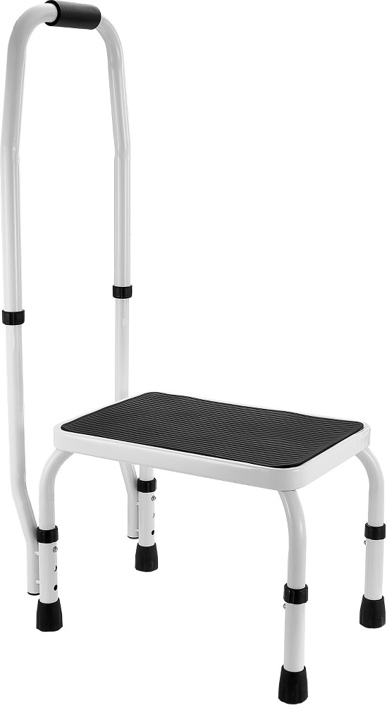 Step Stool 1-Step 330lbs Capacity 3 Adjustable Height with Handle Steel Step Ladder