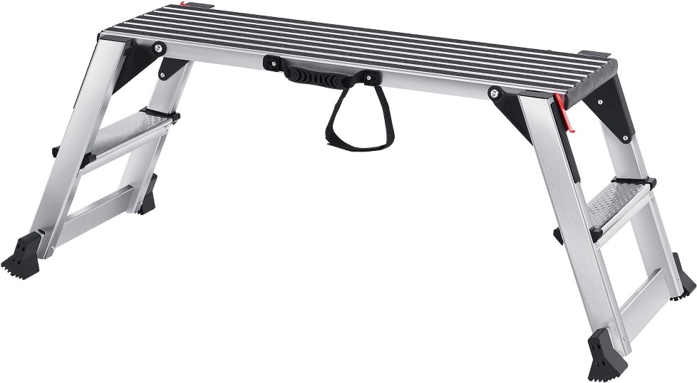 Folding Work Platform 660 lbs Load Capacity Aluminum Drywall Stool Ladder Heavy Duty Work Bench w/ Non-Slip Feet